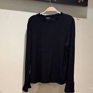 Elegant Black Long Sleeve Women's Top